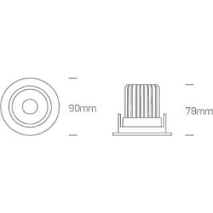 Interiérové svietidlo ONE LIGHT zápustné svietidlo DIMM 11113D/W/W