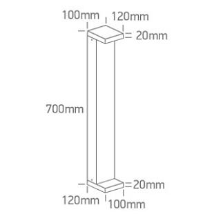 Vonkajšie svietidlo ONE LIGHT exteriérový stĺpik 8W 3000K 67508A/AN/W