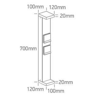 Vonkajšie svietidlo ONE LIGHT exteriérový stĺpik 8W so zásuvkami 67508B/AN/C