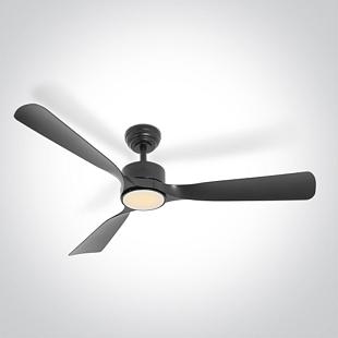 Interiérové svietidlo ONE LIGHT BLACK ABS ROD FAN 32W LED 22W CCTV IP54 230V