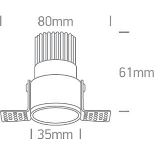 Interiérové svietidlo ONE LIGHT zápustné svietidlo 3W CCTV 10103BTR/B/V