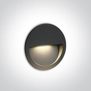 Vonkajšie svietidlo Nástenné zapustené svietidlo ONE LIGHT 3W CCTV IP65 DARK LIGHT 230V antracit