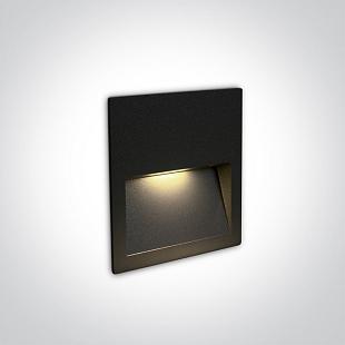 Vonkajšie svietidlo Nástenné zapustené svietidlo ONE LIGHT 3W CCTV IP65 DARK LIGHT 230V čierna