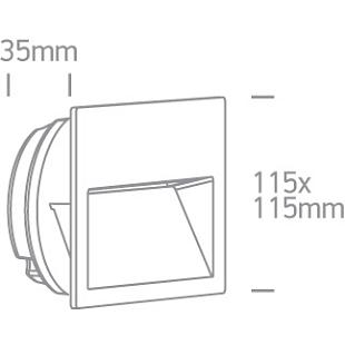 Vonkajšie svietidlo Nástenné zapustené svietidlo ONE LIGHT 3W CCTV IP65 DARK LIGHT 230V biela 68068A/W/V