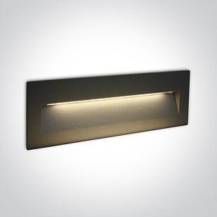 Vonkajšie svietidlo Nástenné zapustené svietidlo ONE LIGHT 6W CCTV IP65 DARK LIGHT 230V antracit