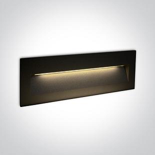 Vonkajšie svietidlo Nástenné zapustené svietidlo ONE LIGHT 6W CCTV IP65 DARK LIGHT 230V čierna