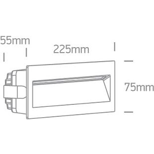 Vonkajšie svietidlo Nástenné zapustené svietidlo ONE LIGHT 6W CCTV IP65 DARK LIGHT 230V sivá 68068C/G/V