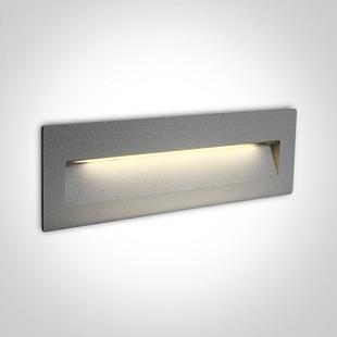 Vonkajšie svietidlo Nástenné zapustené svietidlo ONE LIGHT 6W CCTV IP65 DARK LIGHT 230V sivá
