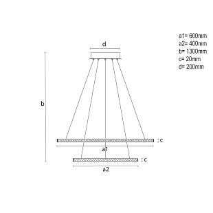 Interiérové svietidlo LED závesné svietidlo s diaľkovým ovládačom 150W TA2314/B