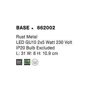 Interiérové svietidlo NOVA LUCE Bodové svietidlo hrdzavý kov GU10 2x5W 230V IP20  662002