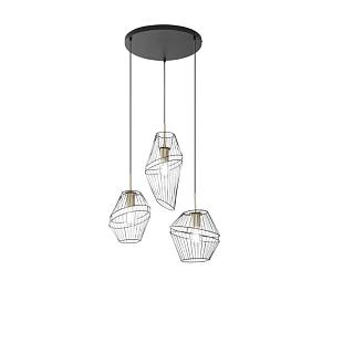 Interiérové svietidlo FAN EUROPE SOSPENSIONE KIKO NERA/ORO 3XE27 42X40X150CM