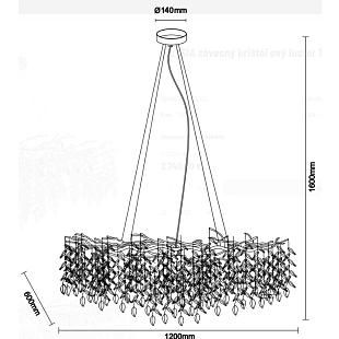 Interiérové svietidlo Závesný krištáľový luster ELYSIA 1200x600 - V20002 V20002