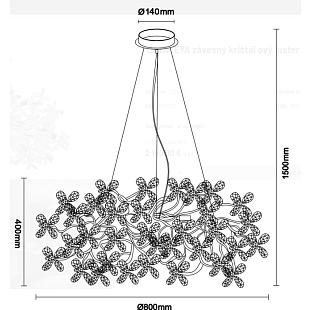 Interiérové svietidlo Závesný krištáľový luster CATALEYA 800 - V20022 V20022