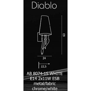 Interiérové svietidlo AZZARDO DIABLO Wall white  AZ0087