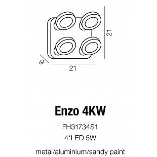 Interiérové svietidlo AZZARDO ENZO 4KW AZ0674