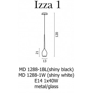 Interiérové svietidlo AZZARDO IZZA 1 shiny black  AZ0130