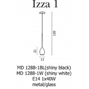 Interiérové svietidlo AZZARDO IZZA 1 shiny white  AZ0131