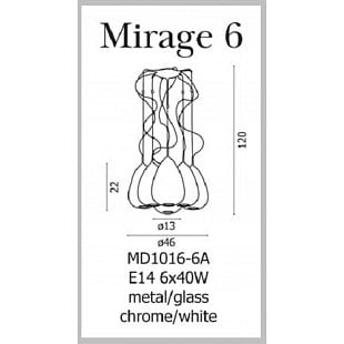 Závesné svietidlo AZZARDO MIRAGE 6 Pendant AZ0157