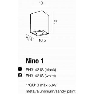 Bodové svietidlo AZZARDO NINO 1 black/alu AZ1383