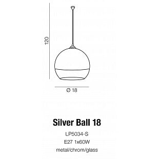Interiérové svietidlo AZZARDO SILVER BALL 18 pendant AZ0731