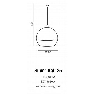 Interiérové svietidlo AZZARDO SILVER BALL 25 pendant AZ0733