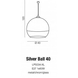 Interiérové svietidlo AZZARDO SILVER BALL 40 pendant AZ0734