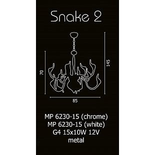 Interiérové svietidlo AZZARDO SNAKE 2 Pendant white  AZ0172