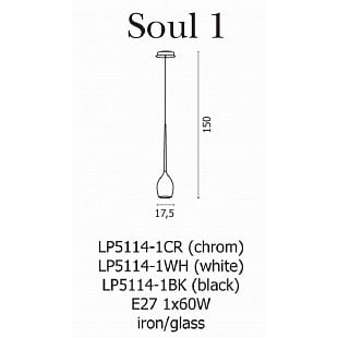 Interiérové svietidlo AZZARDO SOUL 1 Pendant white AZ0272