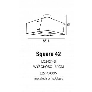 Interiérové svietidlo AZZARDO SQUARE 42 top  AZ0587