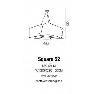 Interiérové svietidlo AZZARDO SQUARE 52 pendant AZ0588