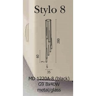 Závesné svietidlo AZZARDO STYLO 8 Pendant black AZ0161