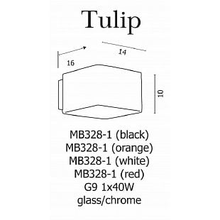 Interiérové svietidlo AZZARDO TULIP Wall black AZ0138