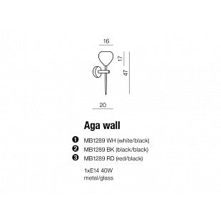 Interiérové svietidlo AZZARDO AGA wall white AZ1073