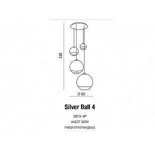 Interiérové svietidlo AZZARDO SILVER BALL 4 pendant AZ2531