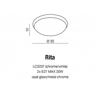 Stropné svietidlo AZZARDO RITA biela / chróm AZ1307