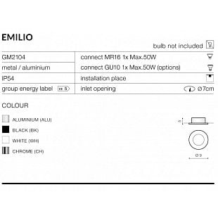 Interiérové svietidlo AZZARDO EMILIO black AZ0809