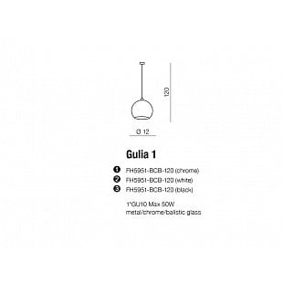 Závesné svietidlo AZZARDO GULIA 1 pendant white  AZ0642