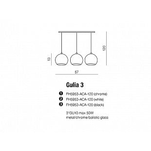 Interiérové svietidlo AZZARDO GULIA 3 pendant black AZ0743