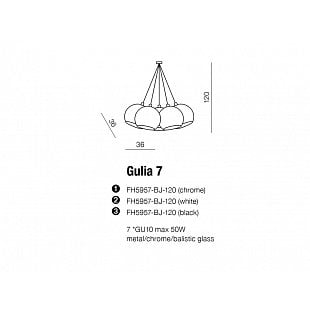 Interiérové svietidlo AZZARDO GULIA 7 pendant chrome  AZ0877