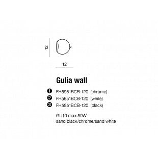 Interiérové svietidlo AZZARDO GULIA wall black AZ1235