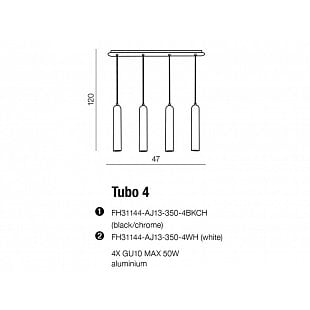 Interiérové svietidlo AZZARDO TUBO 1 black/chrome AZ1236