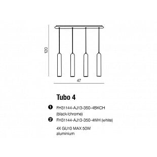 Interiérové svietidlo AZZARDO TUBO 4 white   AZ1239