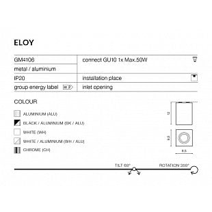 Interiérové svietidlo AZZARDO ELOY aluminium  AZ0991