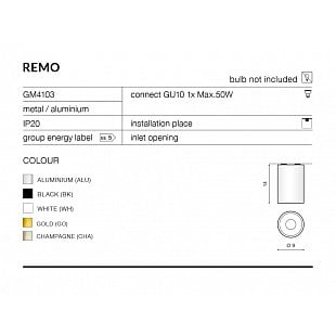 Interiérové svietidlo AZZARDO REMO black GU10 AZ0818