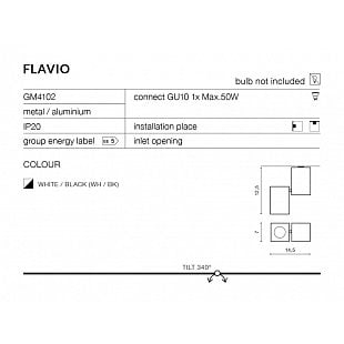 Interiérové svietidlo AZZARDO FLAVIO  biela   AZ0791