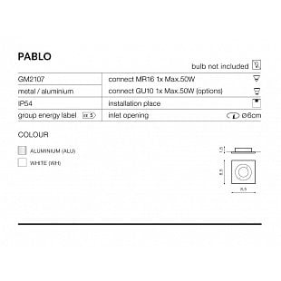 Bodové svietidlo AZZARDO PABLO aluminium  AZ1015