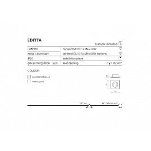 Bodové svietidlo AZZARDO EDITTA aluminium AZ0806