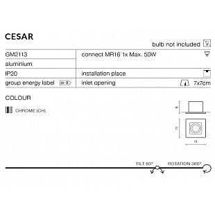 Bodové svietidlo AZZARDO CESAR ALUMINIUM  AZ1152