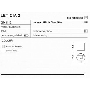 Interiérové svietidlo AZZARDO LETICIA 2 aluminium AZ1059