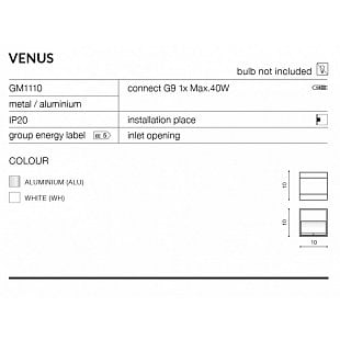 Interiérové svietidlo AZZARDO VENUS aluminium AZ0893